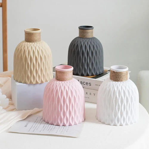 vase en plastique avec corde pour décoration florale à faire soi-même - vue 2 sur 10