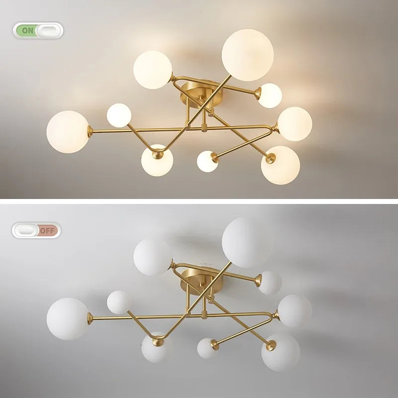 lustre moderne en cuivre design pour intérieur élégant - vue 7 sur 10