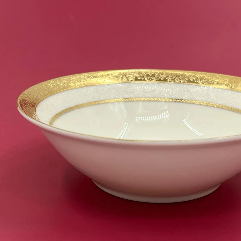 Assiette porcelaine style palais relief steak doré - vue 4 sur 5