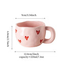 Tasse ceramique coeur amour peinte main anse cadeau