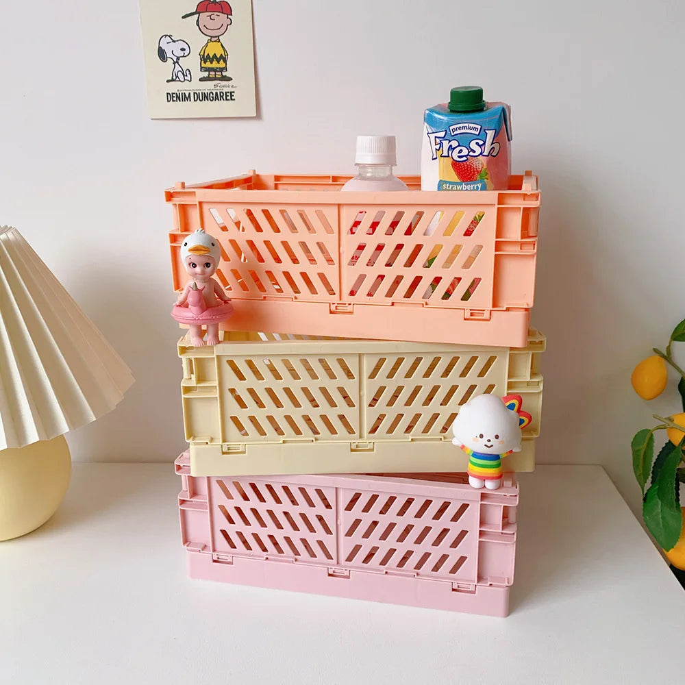 panier pliable empilable pour rangement maquillage bijoux jouets - vue 3 sur 19