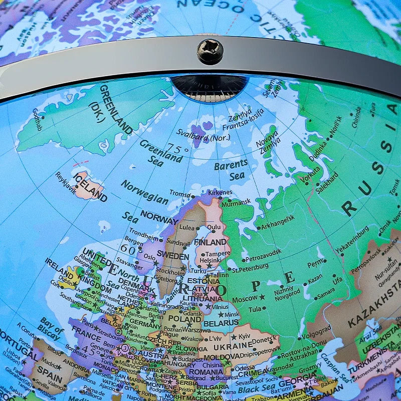 globe terrestre rotatif éducatif lumineux en anglais pour géographie - vue 4 sur 18