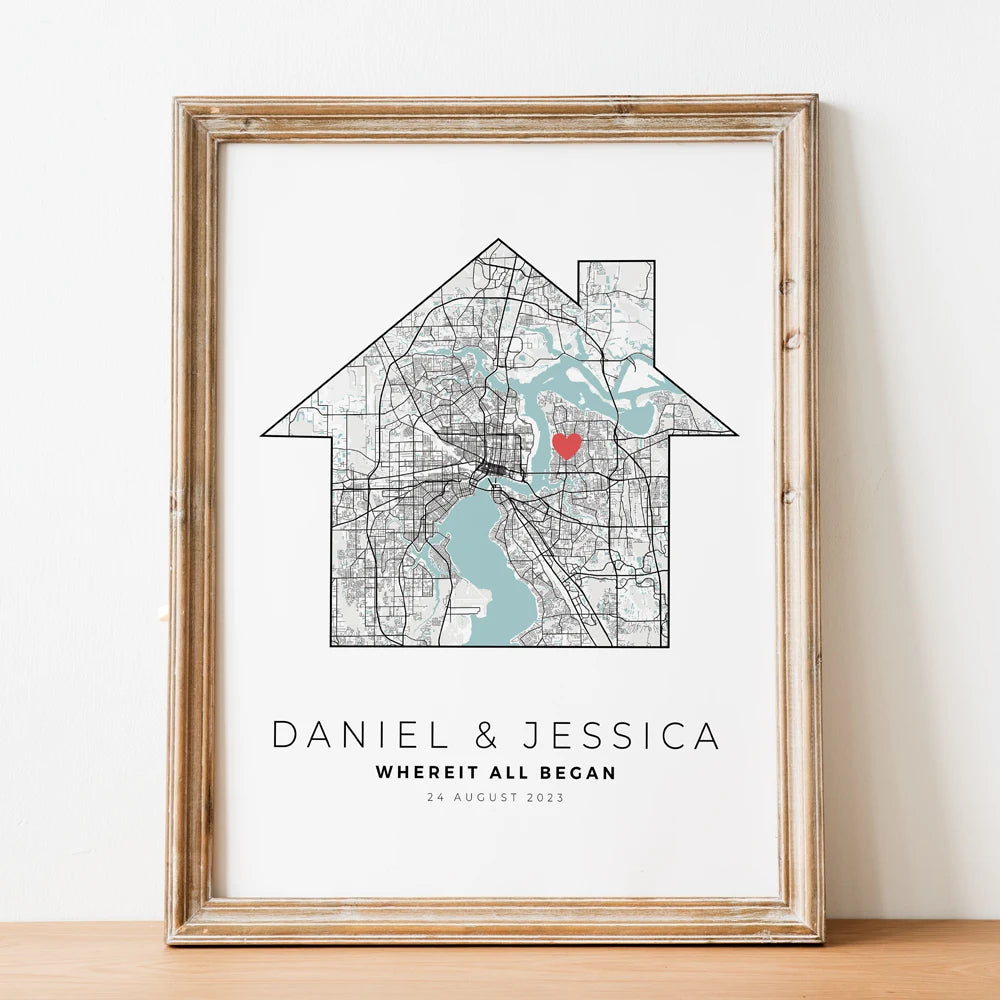 carte de ville personnalisée pour un cadeau romantique - vue 6 sur 7