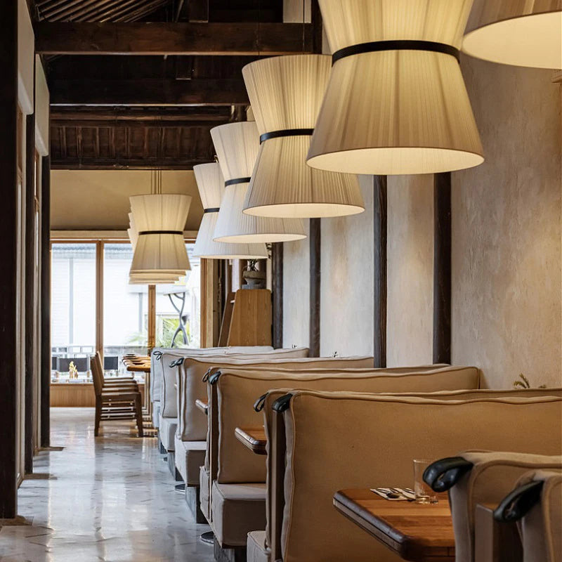Nordique minimaliste Vintage Wabi Sabi tissu lustre B &amp; B Restaurant Bar salle à manger décor à la maison suspension LED lumières suspension lampe