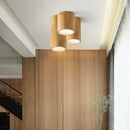 plafonnier led moderne carré en bois nordique downlight