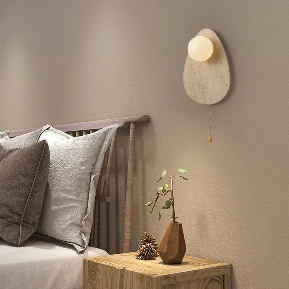 applique murale vintage en pierre naturelle à led décorative