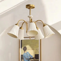 Lustre de style français rétro en céramique blanche
