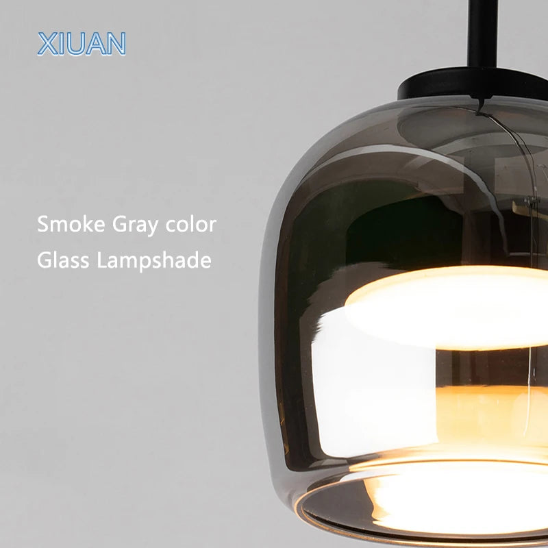 xiuan lampe de chevet à suspension en verre simple pour luminaires - vue 6 sur 8