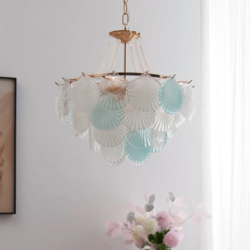 lustre moderne en verre pour salon cuisine et salle à manger - vue 4 sur 5