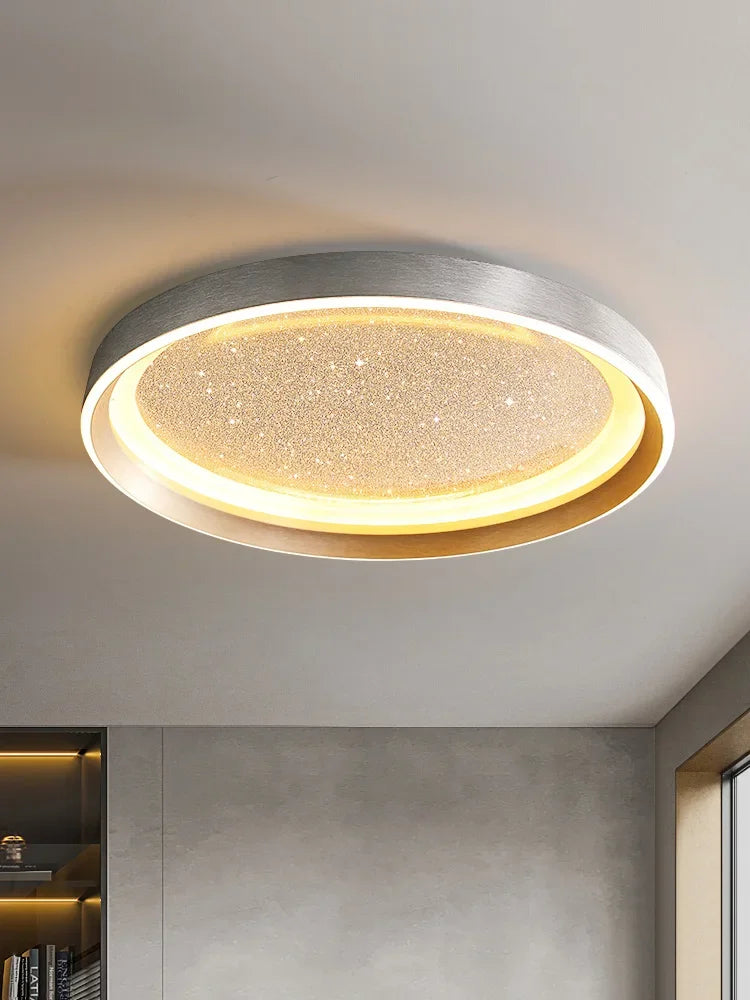 Modern Lights Round Ceiling Lamp Starry Sky Bedroom Lustre Simple Balcony Lampara Porch Creative Personality Room Chandeliers - vue 2 sur 9