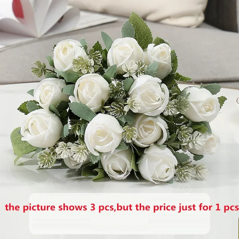 décoration florale en soie roses artificielles pour intérieur et extérieur - vue 9 sur 14
