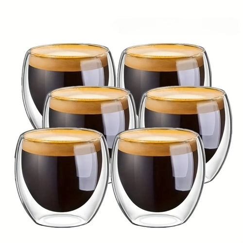 Tasses expresso verre double paroi isolante design moderne