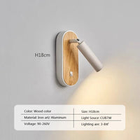 Applique murale LED nordique en grain de bois