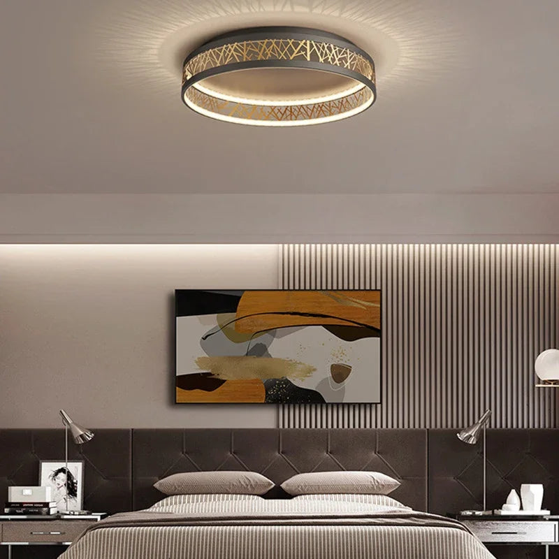 Plafonnier d'anneau modernes pour salon salle d'étude chambre décor à la maison lustres à intensité variable éclairage intérieur - vue 3 sur 14