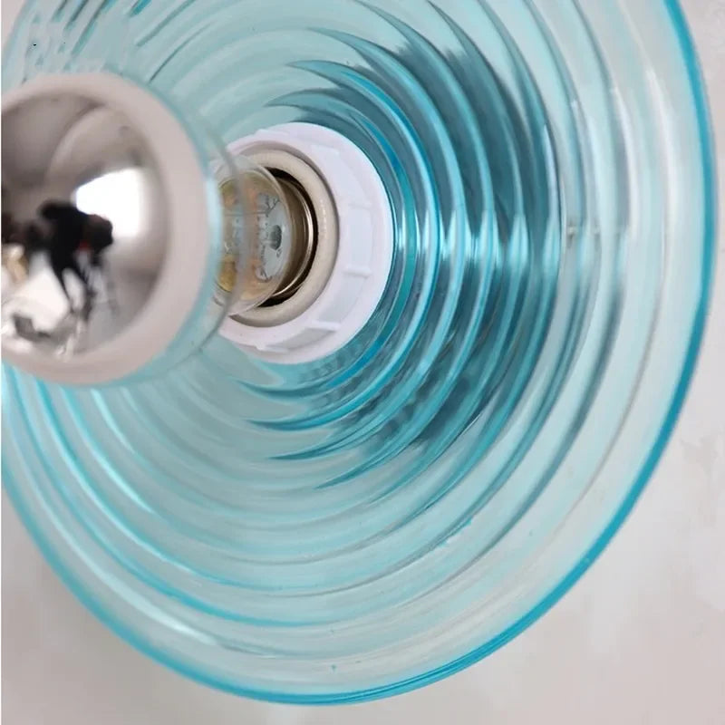 applique murale led rétro en verre ondulé pour armoires sur rail - vue 4 sur 9