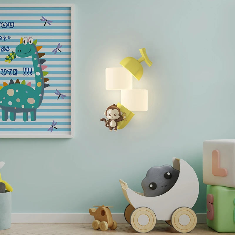 applique murale animaux singe lapin panda décorative pour enfants - vue 5 sur 9