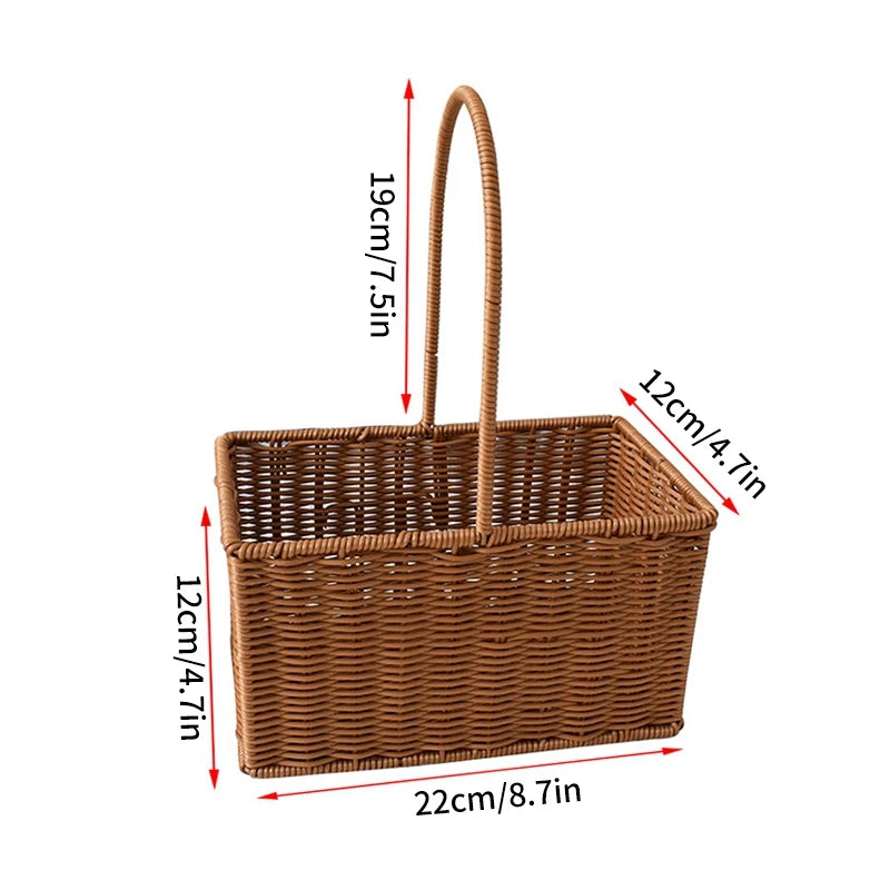 panier de pique-nique en osier pour rangement et courses - vue 14 sur 22