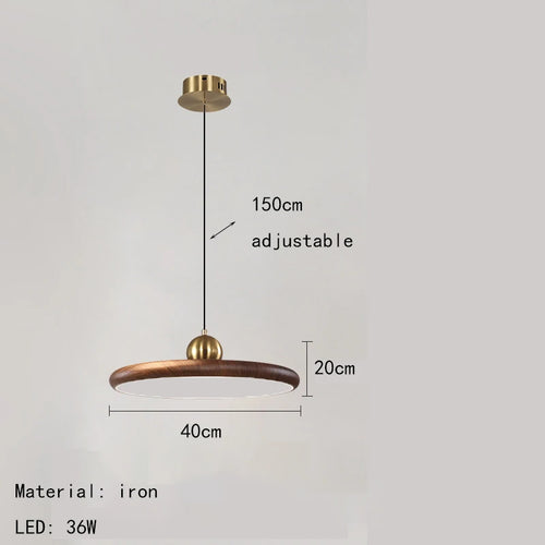 lustre en fer imitation grain de bois luminaires suspendus variables