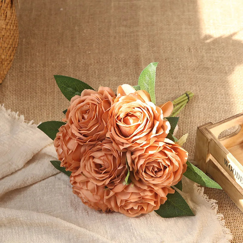 bouquet de roses artificielles décoration intérieure et extérieure fleurs faux - vue 13 sur 18