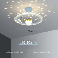 Lustre LED rond d'astronaute à gradation pour chambre d'enfant