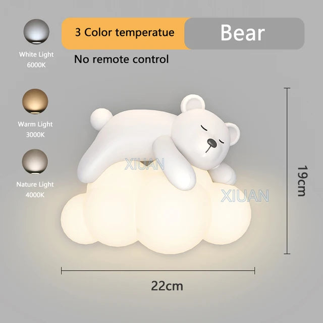 applique murale ours polaire et lapin pour chambre d'enfants - vue 8 sur 10
