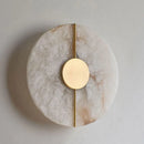 Applique murale LED ronde en marbre et cuivre doré