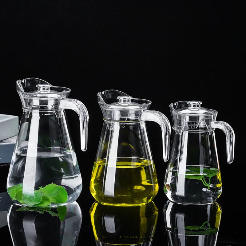 Carafe eau acrylique grande capacite resistante chaleur couvercle
