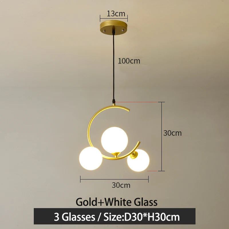 lampe boule en verre nordique décorative et créative - vue 13 sur 16