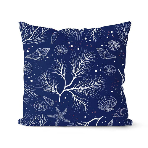 coussin bleu marine géométrique pour canapé ou lit