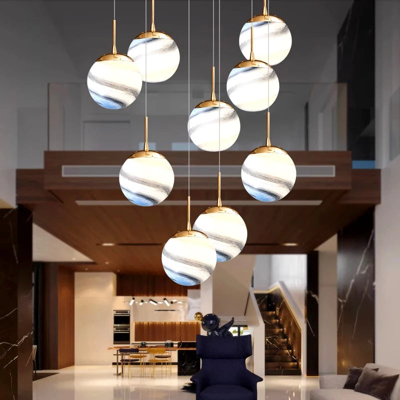 Lustre d'escalier moderne éclairage intérieur plafonnier pour salon éclairage intérieur - vue 2 sur 6