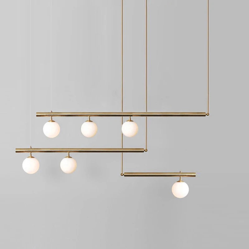 lustre design moderne abat-jour verre nordique éclairage bar luminaire suspendu - vue 2 sur 12