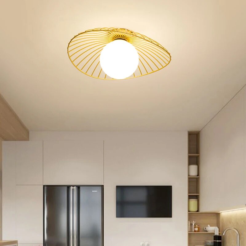 Lampe plafonnier art nordique verre solide - vue 3 sur 10