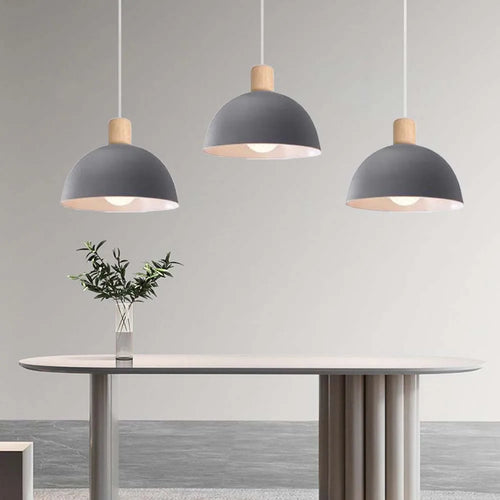 lustre nordique led en bois pour décoration maison