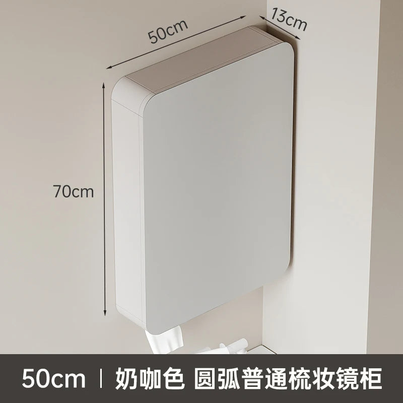 armoire circulaire en aluminium avec miroir éclairage intelligent et rangement - vue 27 sur 32