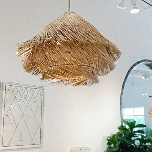 suspension vintage en rotin pour ambiance chaleureuse artisanale - vue 2 sur 16