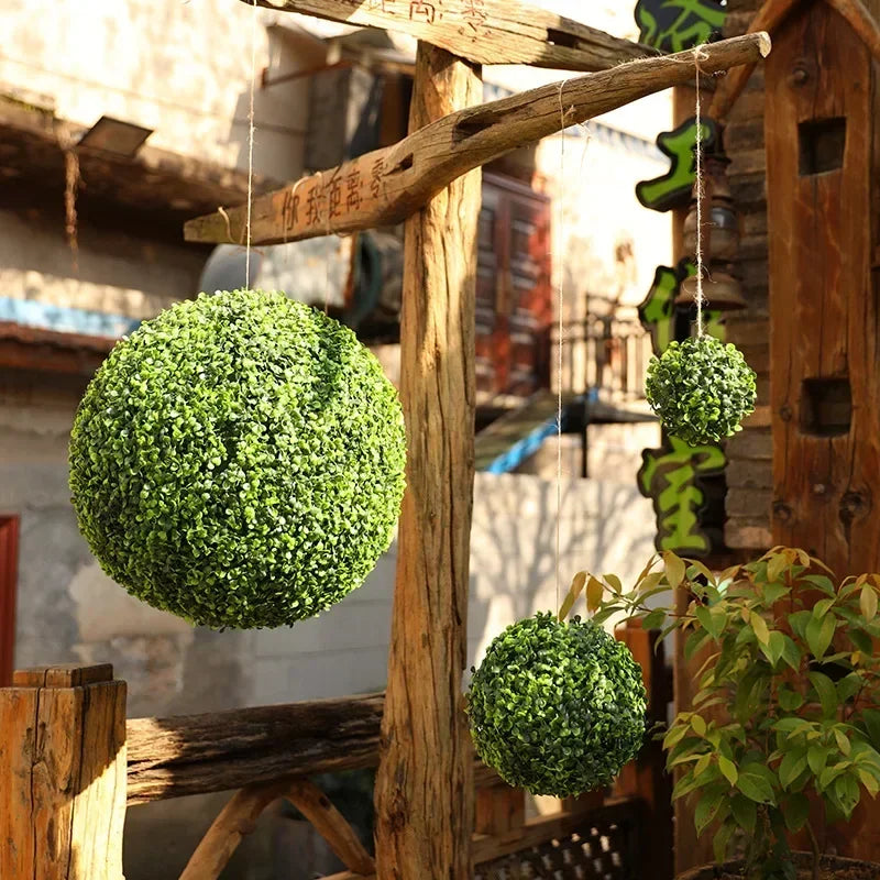 boule décorative en buis artificiel pour jardin mariage et balcon - vue 5 sur 10