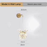 Applique murale suspendue en forme de couronne de cristal