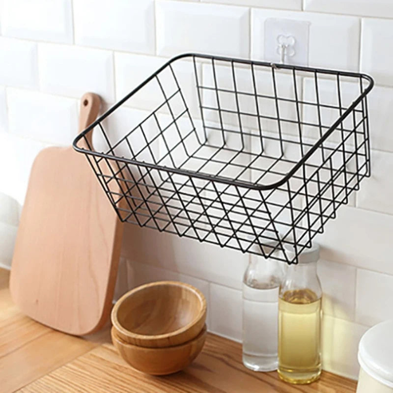 panier de rangement en métal pour organisation pratique et élégante - vue 3 sur 6