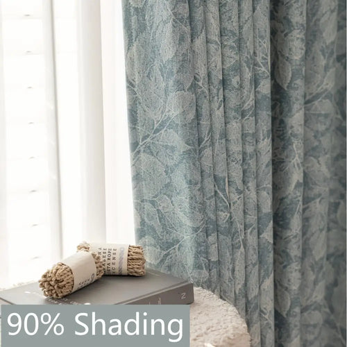 Rideau occultant moderne motif feuilles pour salon intimité