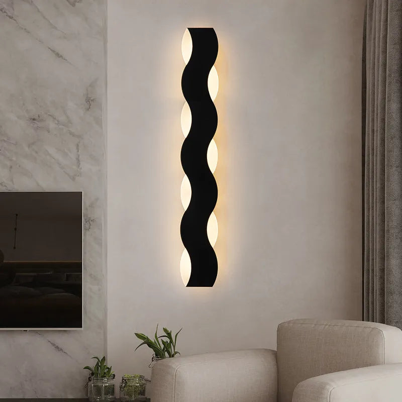 Applique murale LED moderne en forme de vague pour couloir intérieur - vue 2 sur 18