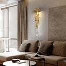 Postmodern créatif cuivre cristal applique allée fond mur cage d'escalier chevet salon applique échantillon applique murale LED lampe