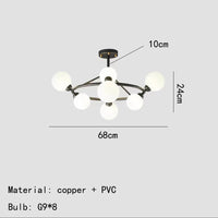 lustre moderne en acrylique et laiton noir doré pour éclairage intérieur