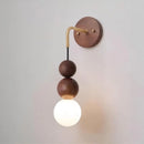 Walnut Wood Brass Gradient Glass Wall Light, Wall Sconce for Bedroom, Bedside, Living, Dining Room, Corridor aisle