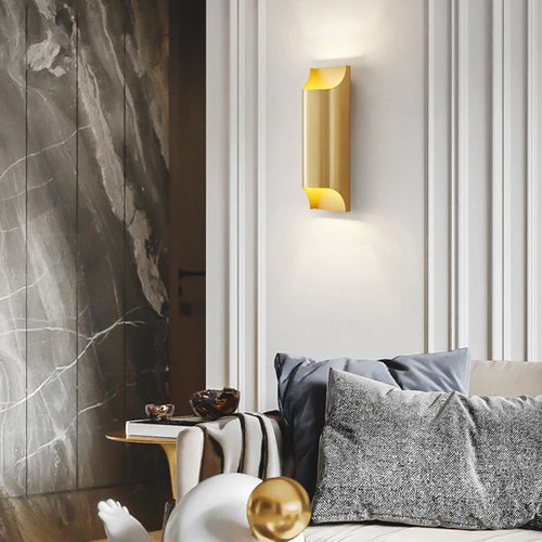 Applique murale led en laiton design moderne et minimaliste - vue 3 sur 10