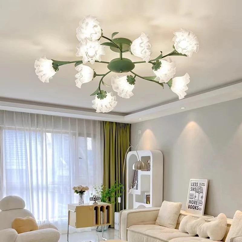 lustre moderne en forme de fleur pour décoration intérieure élégante - vue 4 sur 13