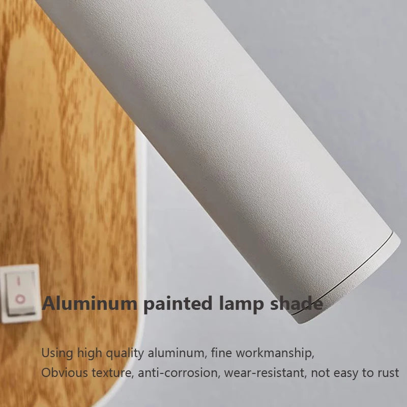 Applique murale LED nordique en grain de bois - vue 7 sur 8