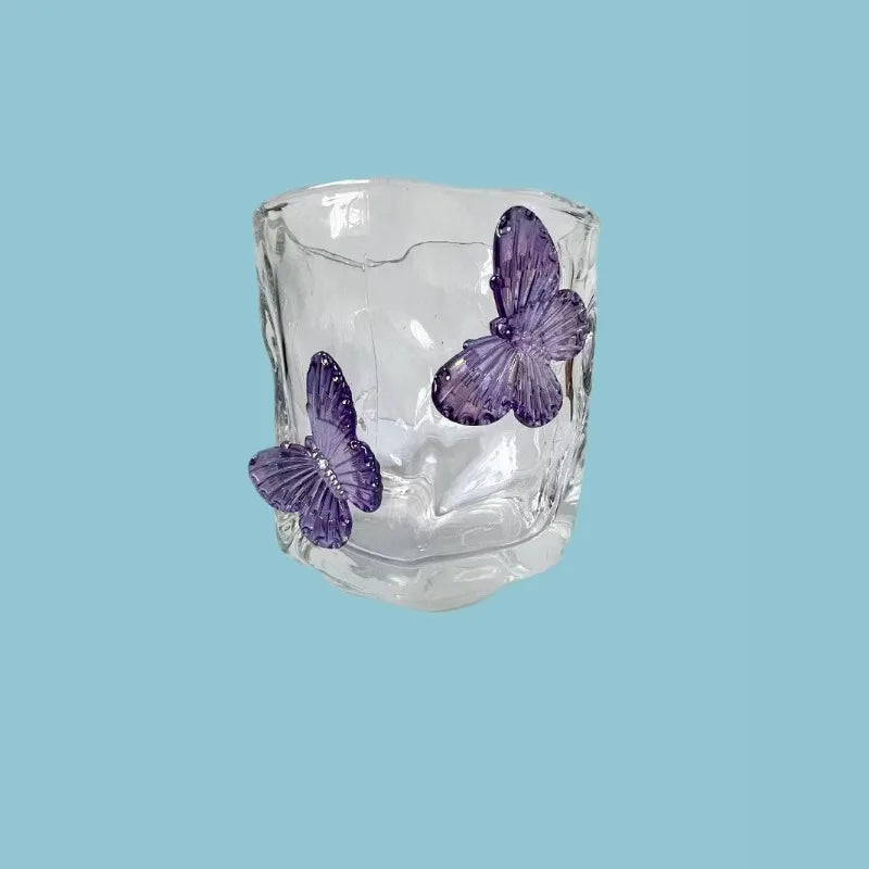 Verre irrégulier papillon 3d décoratif pour boissons maison