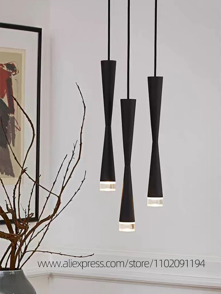 suspension led duplex luxe escalier lustre moderne hôtel éclairage - vue 7 sur 15