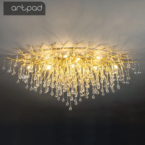 lustre nordique à led en cristal pour un éclairage élégant - vue 3 sur 16