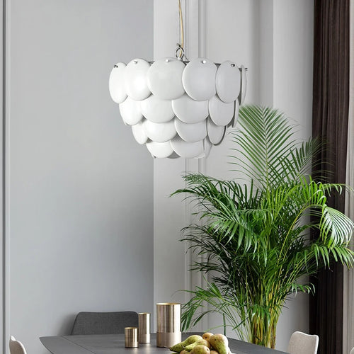 lustre contemporain en céramique style nordique moderne - vue 5 sur 10